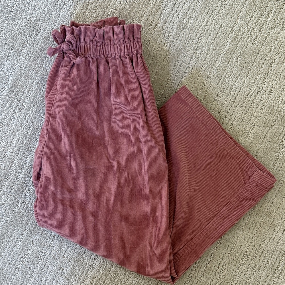 Pink Chicken Wide Leg Corduroy Pants